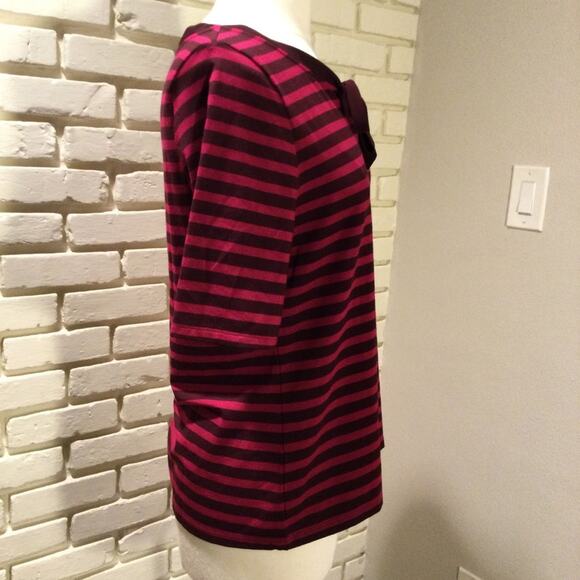 Talbots striped soft knit top with tie next L - Picture 2 of 6